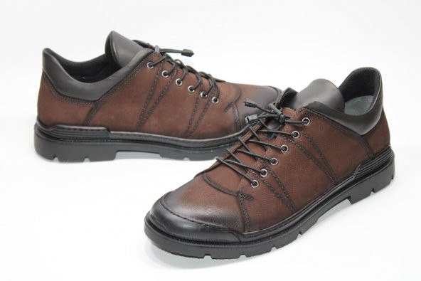 CASSO HAKİKİ DERİ KAUÇUK KAYMAZ TABAN LASTİK BAĞCIKLI KOLAY GİYİM ERKEK KISA BOT - 7