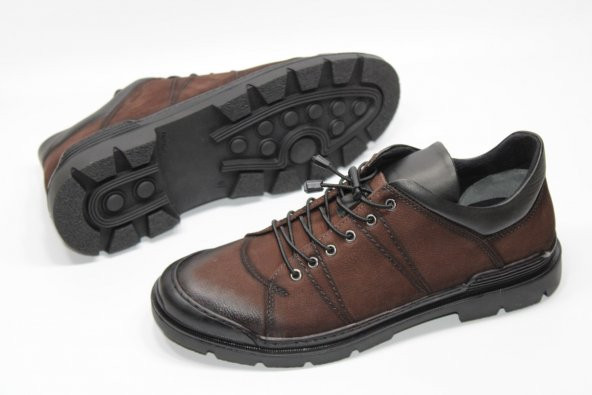 CASSO HAKİKİ DERİ KAUÇUK KAYMAZ TABAN LASTİK BAĞCIKLI KOLAY GİYİM ERKEK KISA BOT - 8