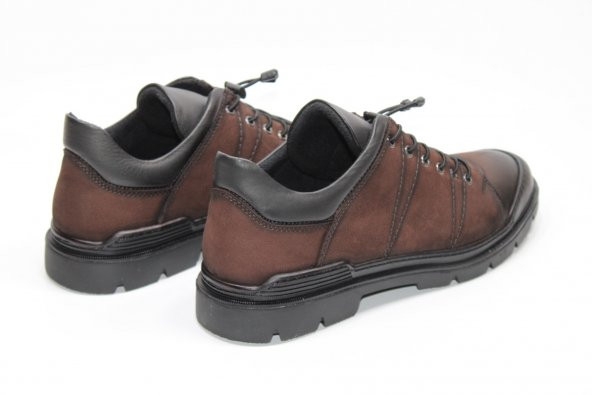 CASSO HAKİKİ DERİ KAUÇUK KAYMAZ TABAN LASTİK BAĞCIKLI KOLAY GİYİM ERKEK KISA BOT - 10