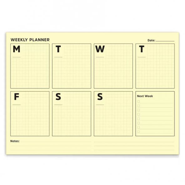 Sarı Sayfalar Haftalık Plan Defter - Yellow Page Weekly Planner - 4
