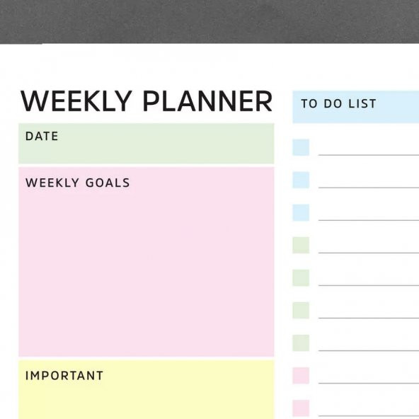 Haftalık Planlama Pastel Renkler - Weekly Planner Pastel Color - 3