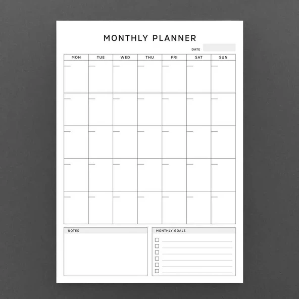 İkili Planlayıcı Set - Sarı Sayfalar Haftalık Planlama & Aylık Planlama Not Defteri - 4