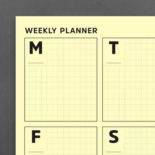 İkili Planlayıcı Set - Sarı Sayfalar Haftalık Planlama & Aylık Planlama Not Defteri - 3