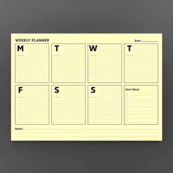 İkili Planlayıcı Set - Sarı Sayfalar Haftalık Planlama & Aylık Planlama Not Defteri - 2