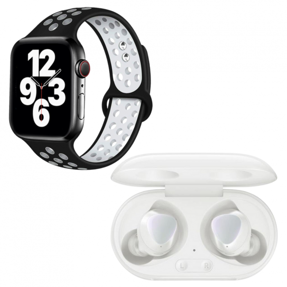 Samsung Uyumlu Galaxy Buds+ Beyaz Bluetooth Kulaklık Watch 7 Siyah Nike Akıllı Saat