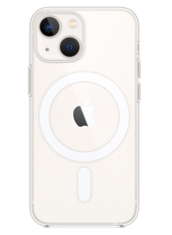 Apple iPhone 13 Mini Uyumlu Kılıf Magsafe Wireles Şarj Özellikli Şeffaf Kapak
