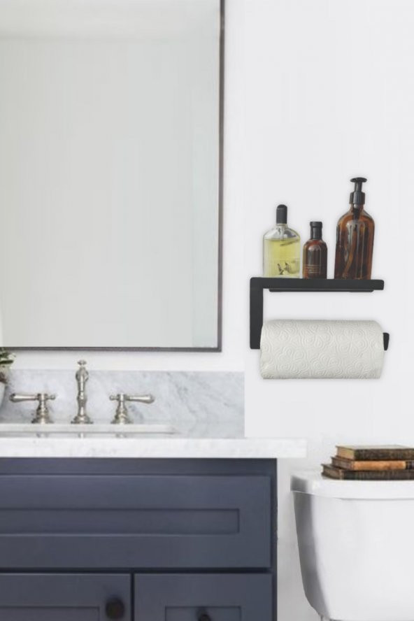 Rulo Kağıt Havluluk Peçetelik Banyo Düzenleyici Siyah KAGITHAVLU - 4