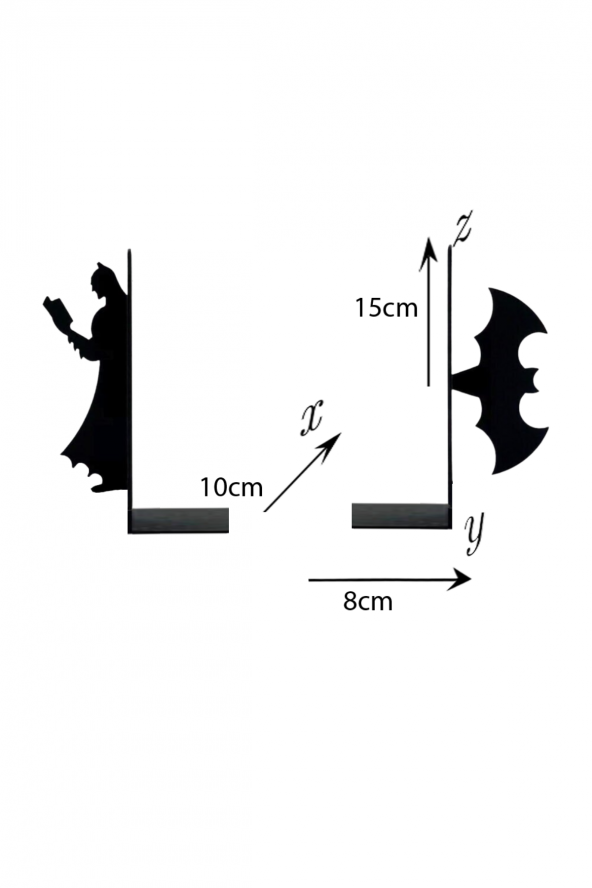 Metal Kitap Tutucu Batman Figürlü Kitap Desteği, Dekoratif Kitaplık