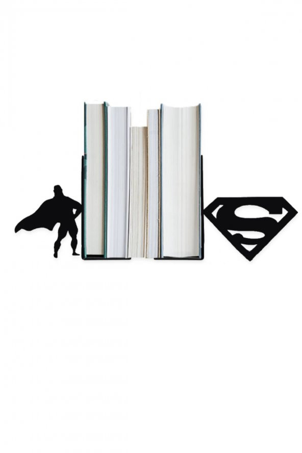 Metal Kitap Tutucu Superman Figürlü Kitap Desteği, Dekoratif Kitaplık - 2