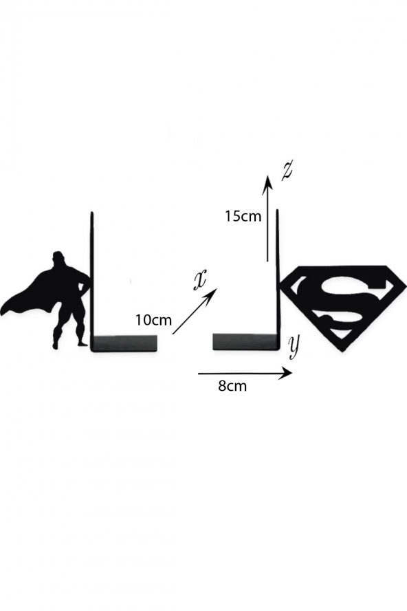 Metal Kitap Tutucu Superman Figürlü Kitap Desteği, Dekoratif Kitaplık - 3