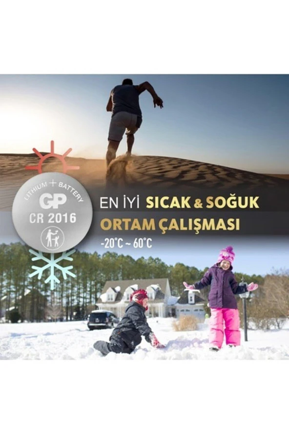 Gp 3V Lityum Düğme Pil Tekli Paket CR2016 - 2