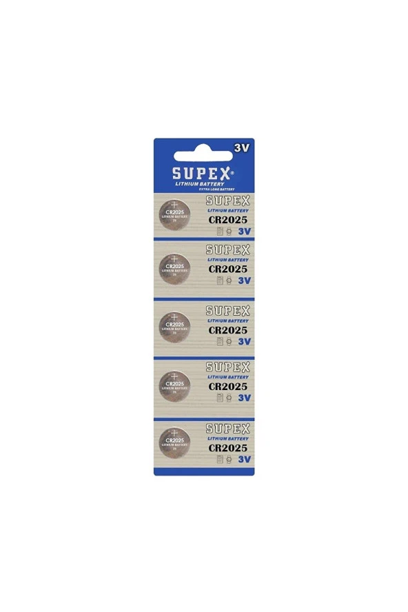 Supex Cr2025 3V Lityum 5 Li Blister Pil ürün görseli