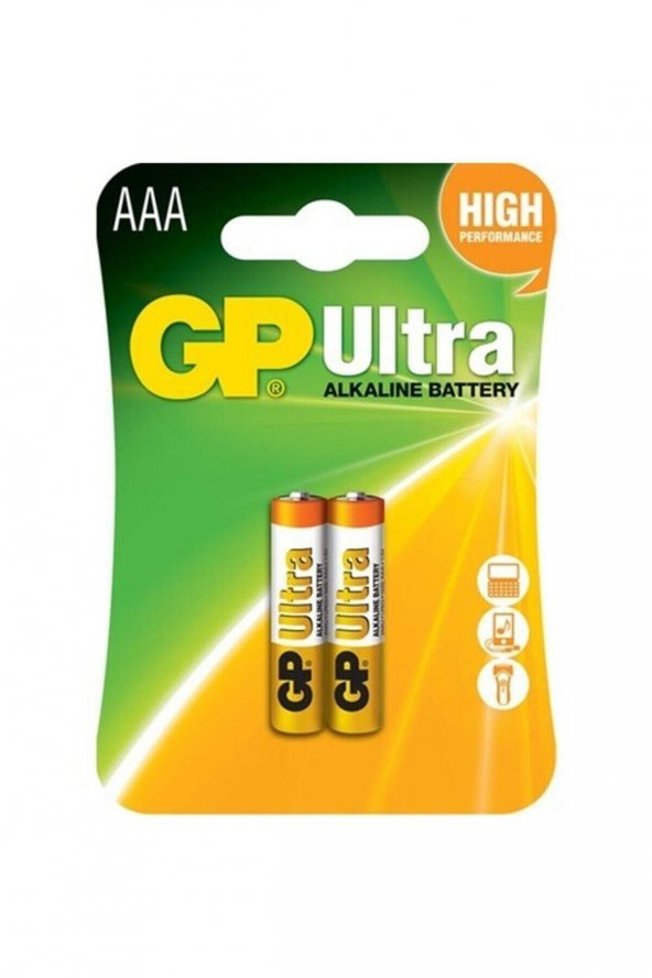 Gp AAA Boy Ultra Alkalin İnce Kalem Pil 2 Li Paket