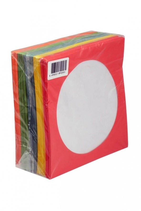 Elba Cd-Dvd Zarfı 80 Gram Pencereli Renkli CD Kağıtı 100 Lü Paket