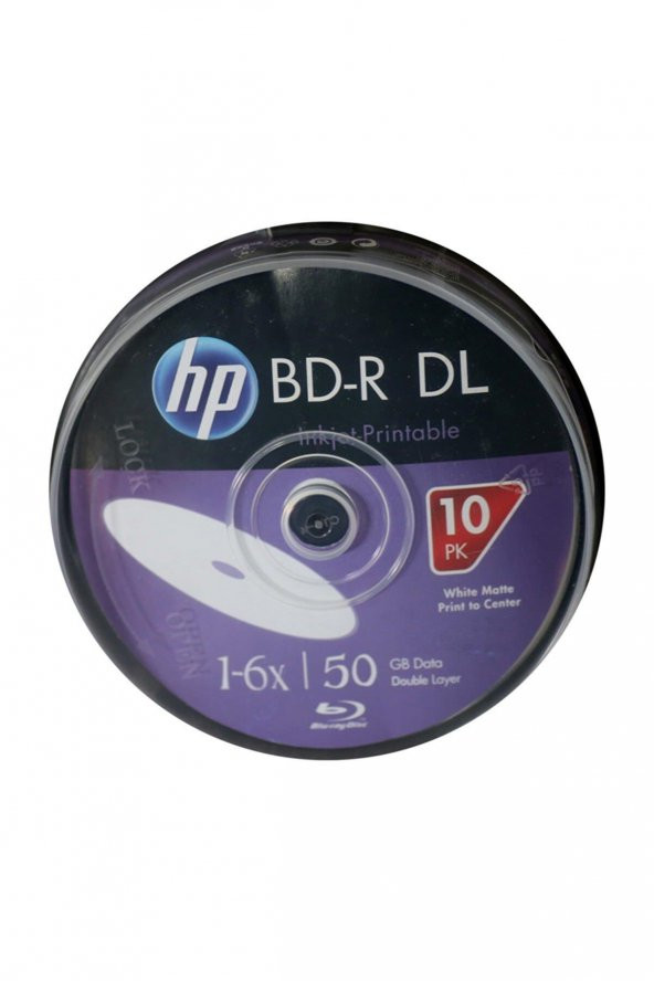 Hp Blu-Ray Bd-R 6X 50 Gb 10 Lu Cake Box Prıntable Baskı Yapılabilir Blu-Ray Dvd