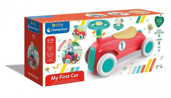 Baby Clementoni - İlk Klasik Arabam +12 Ay Bebek Oyuncakları - 3