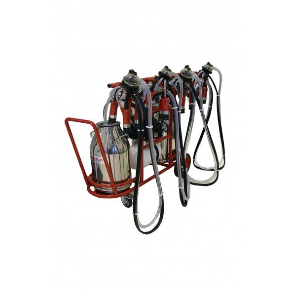 Kurtsan Dört Sağım Çift Güğüm Mobil Inek Süt Sağım Makine MEKANİK Pulsatörlü