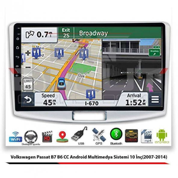 Volkswagen Passat B7 B6 CC Android Multimedya Sistemi 10 İnç (2007-2014) 4 GB Ram 64 GB Hafıza 8 Çekirdek Nakamichi Japon Markası - 5