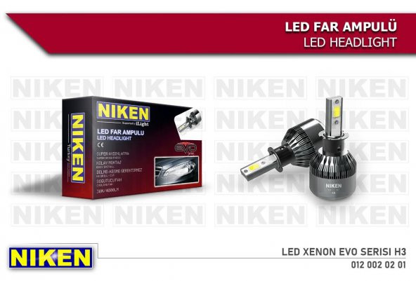 NİKEN EVO SERİSİ AMBÜL LED H3 6000K XENON