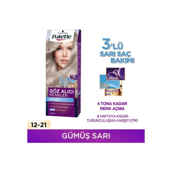 Palette Göz Alıcı Renkler Set Boya 12-21 Gümüş Sarı - Resim 2