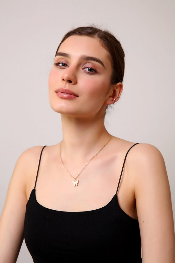 Pudra Kelebek Kolye - 4
