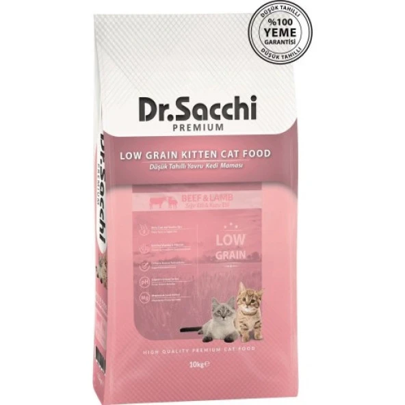 Dr.sacchi Premium Düşük Tahıllı Yavru Kedi Maması 10 kg