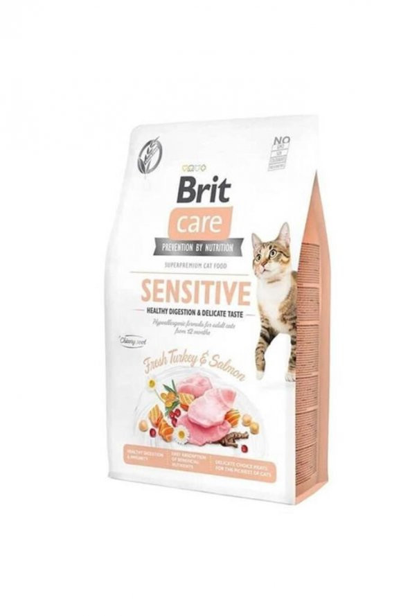 Brit Care Sensitive Hypo-allergenic Sindirim Sistemi Destekleyici Tahılsız Yetişkin Kedi Maması 7kg