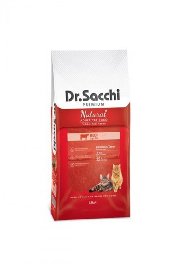 Dr.Sacchi  Premium Natural Sığır Etli Yetişkin Kedi Maması 15kg