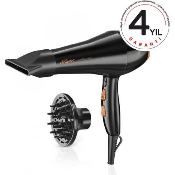 Arzum Ar5009 Hairstil Pro Profesyonel Saç Kurutma Makinesi Siyah - Resim 2