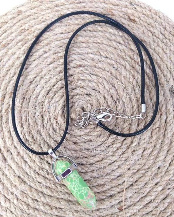 Kolye Çakra Doğal Varisit Taşı Çivi Kolye Takı Bijuteri Aksesuar