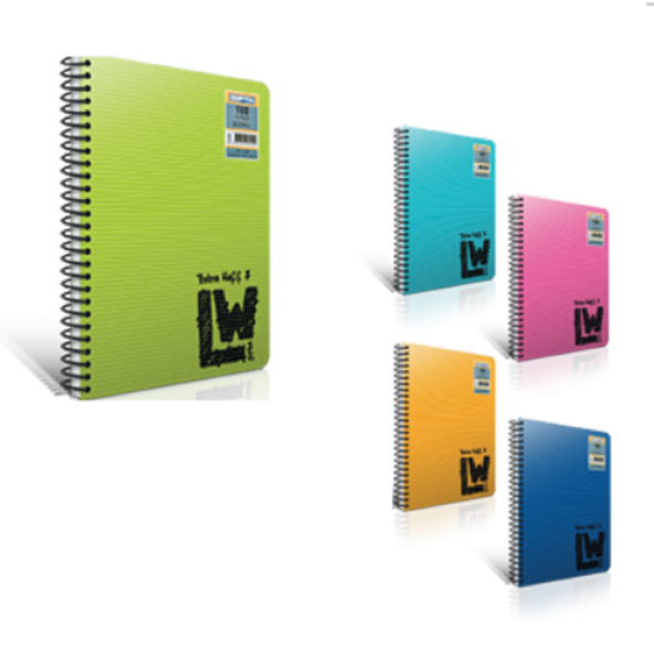 Gıpta LW Extra Hafif Defter A4 100 Yaprak Çizgili Spiralli PP Kapak