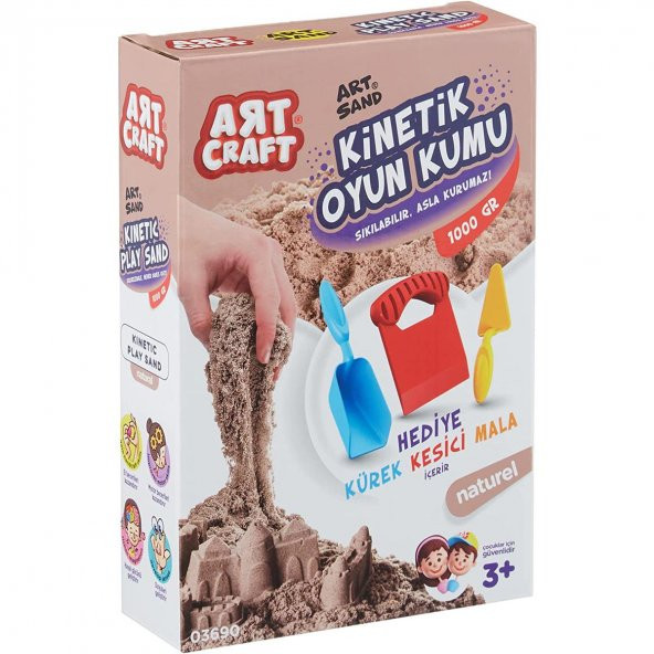 Art Craft Aksesuarlı Kinetik Oyun Kumu 1000 gr NATUREL - 3