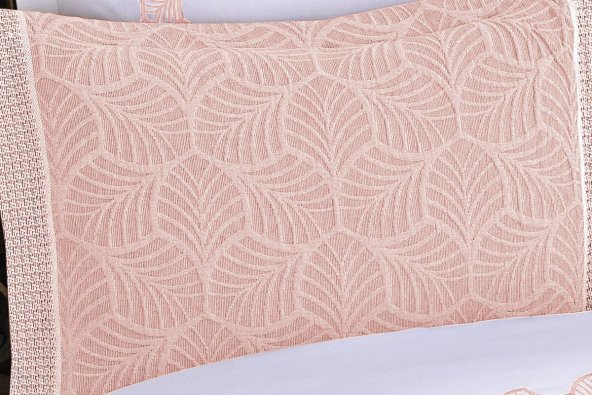 Finezza Freya Jakar Nakışlı Pamuk Nevresimli Somon Gelin Seti 9 Parça - 1210 - Resim 5