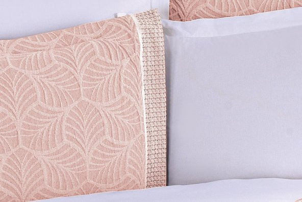 Finezza Freya Jakar Nakışlı Pamuk Nevresimli Somon Gelin Seti 9 Parça - 1210 - Resim 7