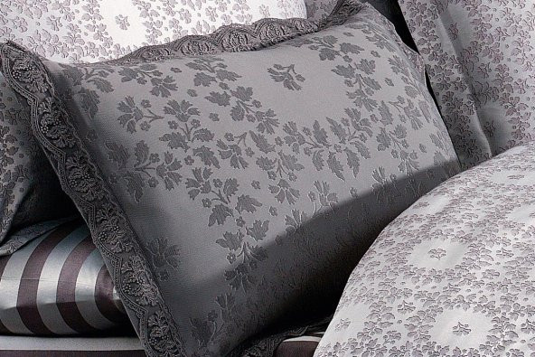 Finezza Delux Jakar Dantelli Bambu Nevresimli Gri Gelin Seti 9 Parça - 1212 - Resim 5