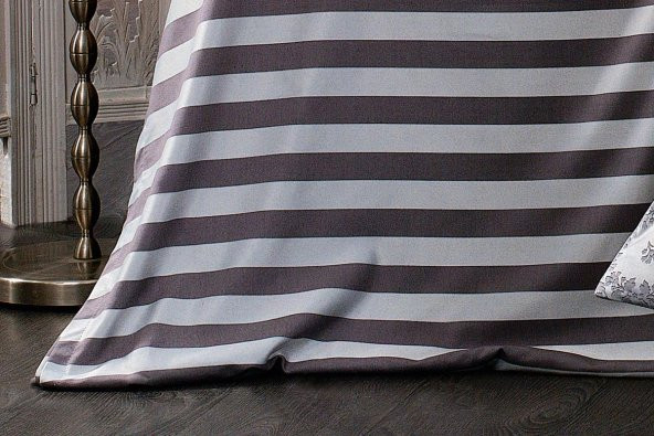 Finezza Delux Jakar Dantelli Bambu Nevresimli Gri Gelin Seti 9 Parça - 1212 - Resim 8