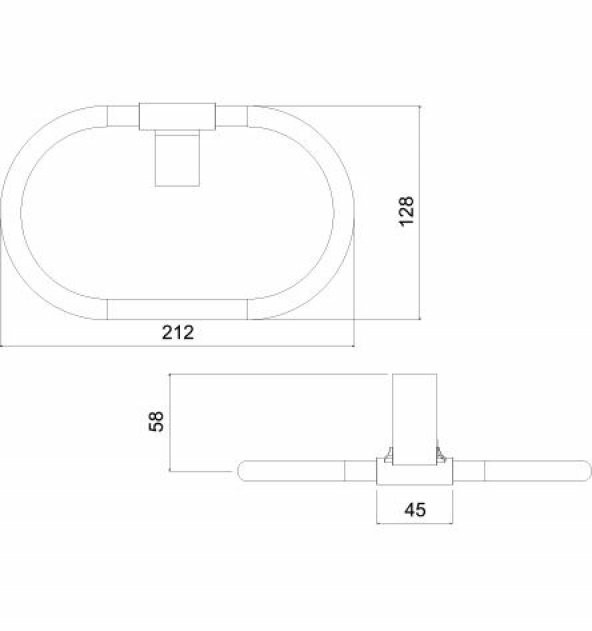 Tema Premium Serisi Banyo Yuvarlak Havluluk Mat Siyah - 2