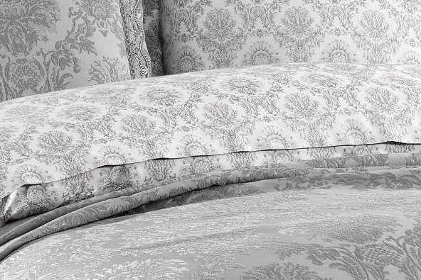 Finezza Diva Jakar Dantelli Bambu Nevresimli Gri Gelin Seti 9 Parça - 1216 - 4