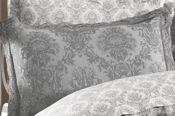 Finezza Diva Jakar Dantelli Bambu Nevresimli Gri Gelin Seti 9 Parça - 1216 - 5