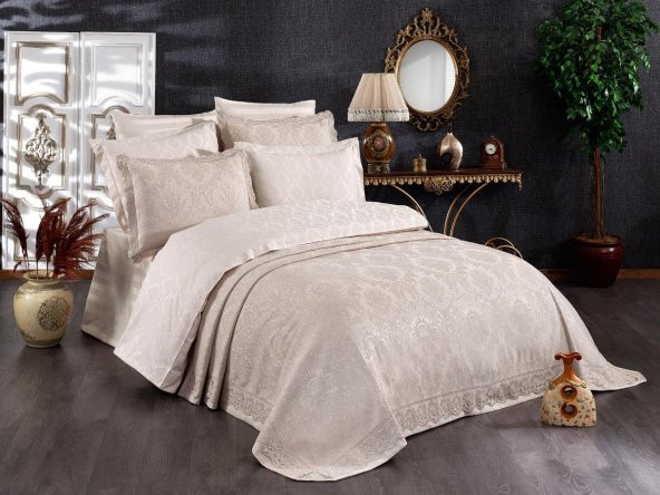 Finezza Diva Jakar Dantelli Bambu Nevresimli Taş Gelin Seti 9 Parça - 1217 ürün görseli