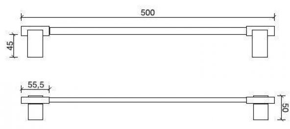 Tema Premium Serisi Banyo Uzun Havluluk Mat Siyah - 2