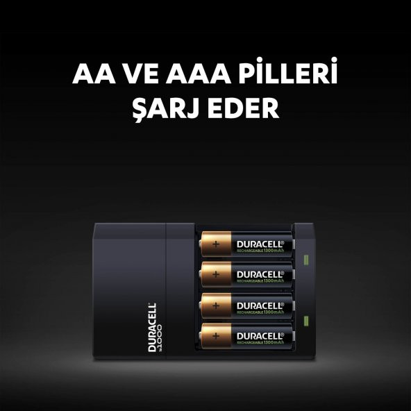 DURACELL CEF 14 PİL ŞARJ CİHAZI + 2 AA , 2 AAA PİL İLE