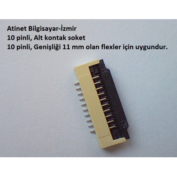 10 Pin 1Mm Adımlı Flex Soketi Flex Ffc Konnektörü Alt kontak 10-1-Alt