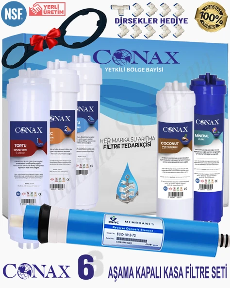 CONAX Kapalı Kasa 6 lı Inline Filtre Seti BENC Membranlı Tüm Kapalı Kasa Cihazlar ile Uyumlu ürün görseli