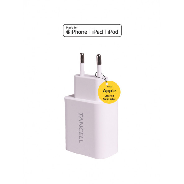 TANCELL Iphone Tüm Serilerle Uyumlu Hızlı Şarj Aleti 20w Adaptör Mfi Lisanslı Adaptör