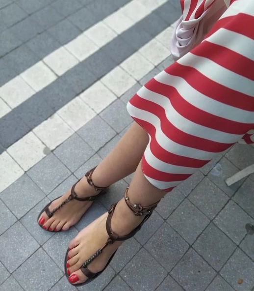 2001 Topukla Kadın Hakiki Deri Bodrum Sandalet - 8