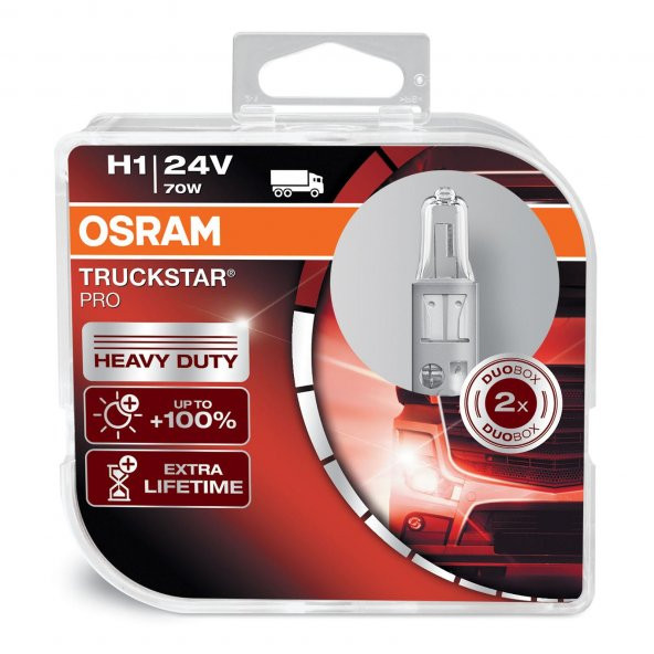 OSRAM 64155 LTS 24V AMPÜL H1 +100 FAZLA IŞIK 2Lİ PAKET