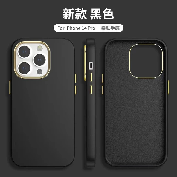 İphone 14 Dik Kenarlı Deri Görünümlü Atlas Kapak - Resim 9