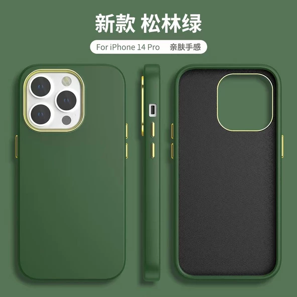 İphone 14 Dik Kenarlı Deri Görünümlü Atlas Kapak - Resim 8