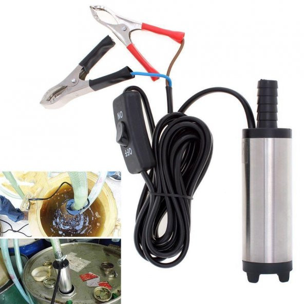 12 VOLT SIVI TRANSFER POMPASI DALGIÇ POMPA MAZOT - SU - SÜT - SIVI - 6